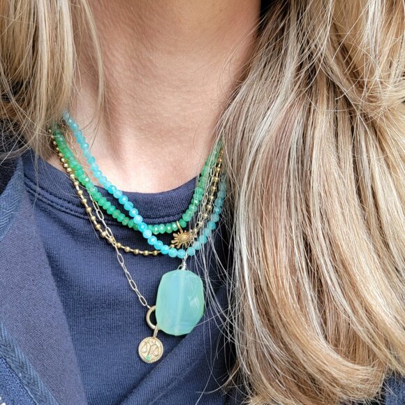 14K Charm Necklace in Yellow Gold 18"- Charm Enhancer Necklace - Picture 4 of 8